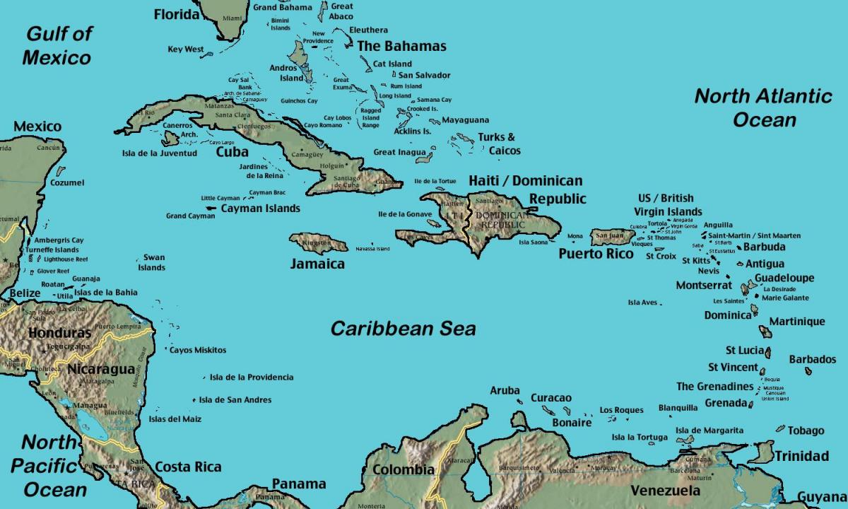 جزر قبالة فنزويلا خريطة