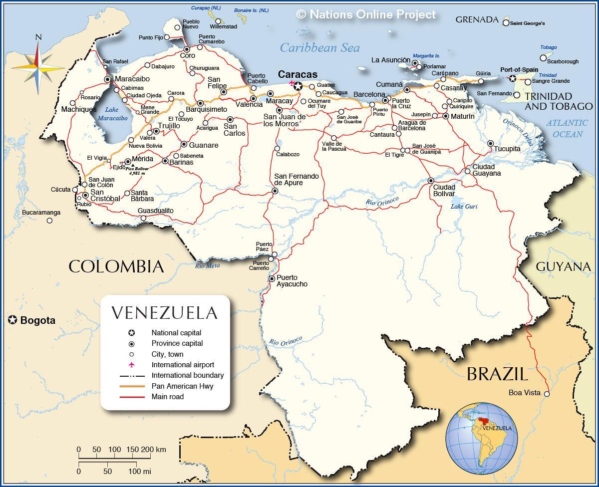 خريطة مفصلة فنزويلا