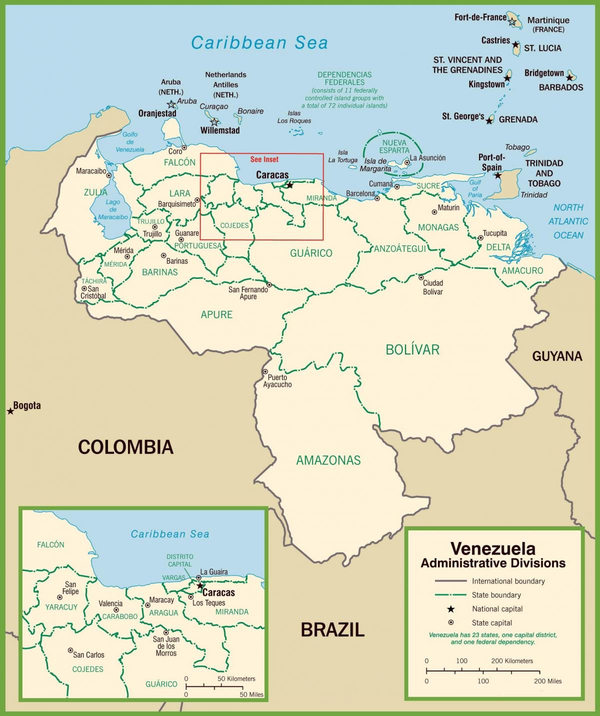 خريطة فنزويلا السياسية