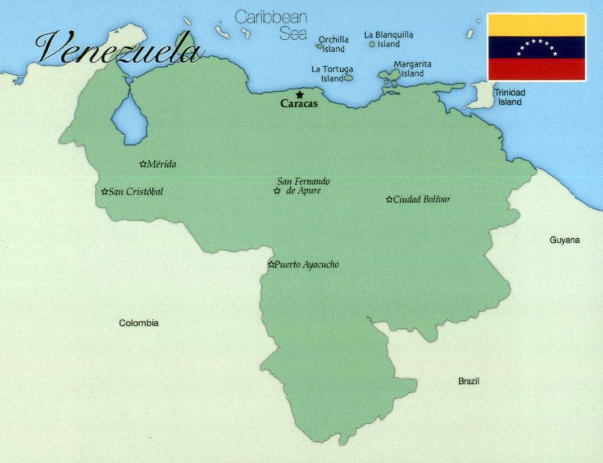 خريطة فنزويلا مع المدن