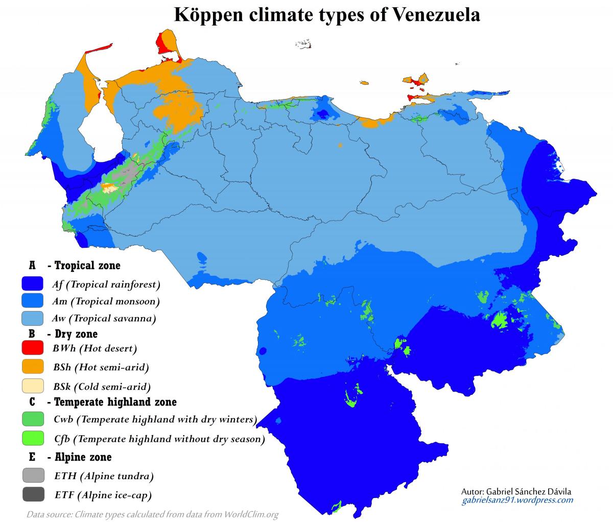 خريطة فنزويلا المناخ
