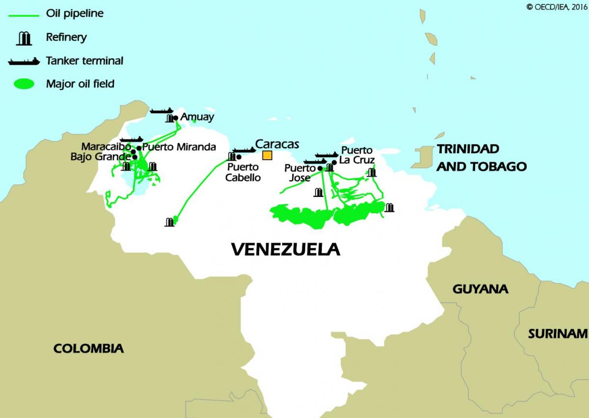 فنزويلا احتياطيات النفط خريطة