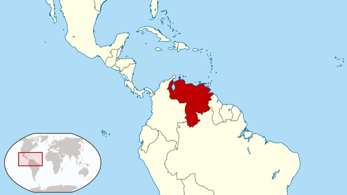 فنزويلا على خريطة أمريكا الجنوبية