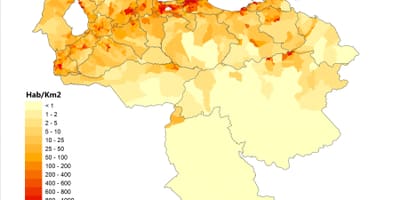 فنزويلا خريطة الكثافة السكانية
